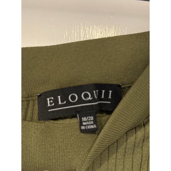 Eloquii Woman’s Pleated Button Down Maxi Skirt Green Sz. 18/20 NWT - Picture 3 of 3